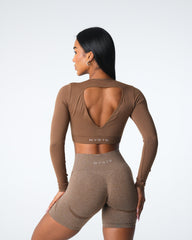 Mocha Journey Long Sleeve Seamless Bra Top Mocha | NVGTN US