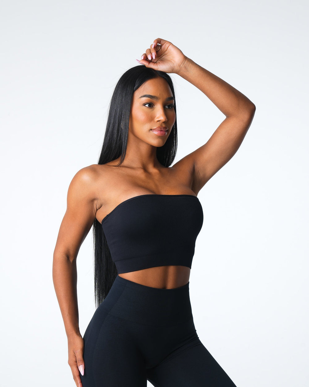 Black Conquer Ribbed Seamless Bra Black | NVGTN Discount