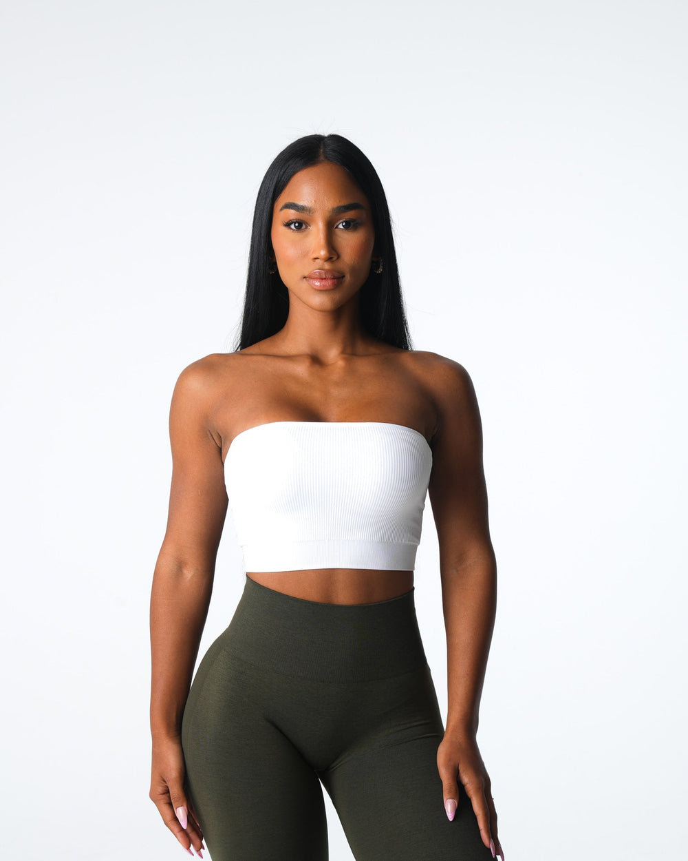 White Conquer Ribbed Seamless Bra White | NVGTN Online