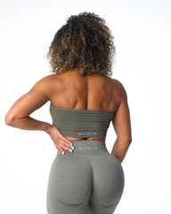 Khaki Green Conquer Ribbed Seamless Bra Khaki Green | NVGTN Online Shop