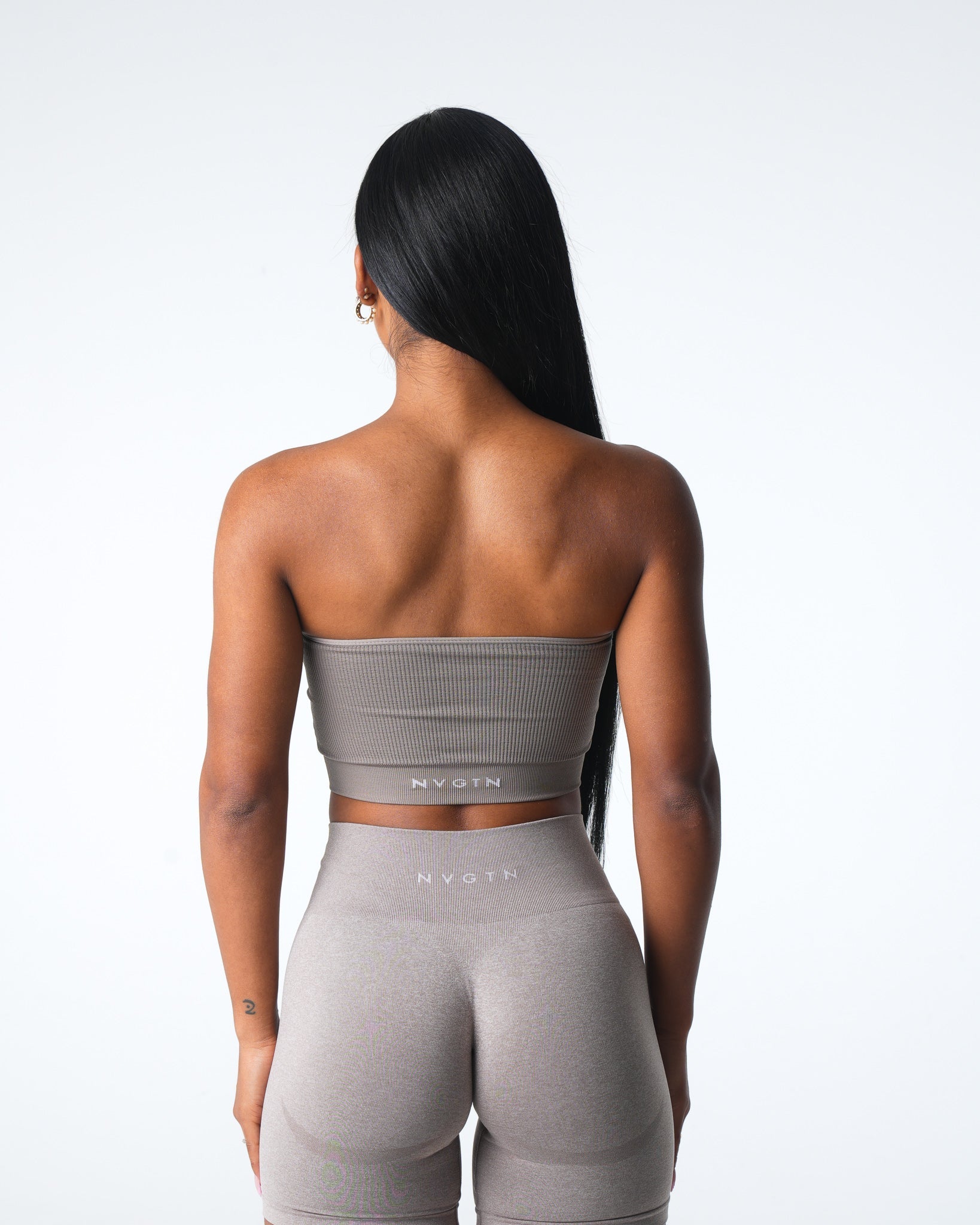 Taupe Conquer Ribbed Seamless Bra Taupe | NVGTN New