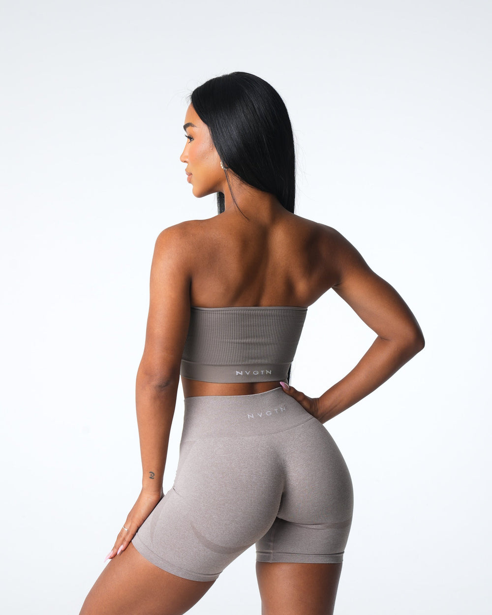 Taupe Conquer Ribbed Seamless Bra Taupe | NVGTN New