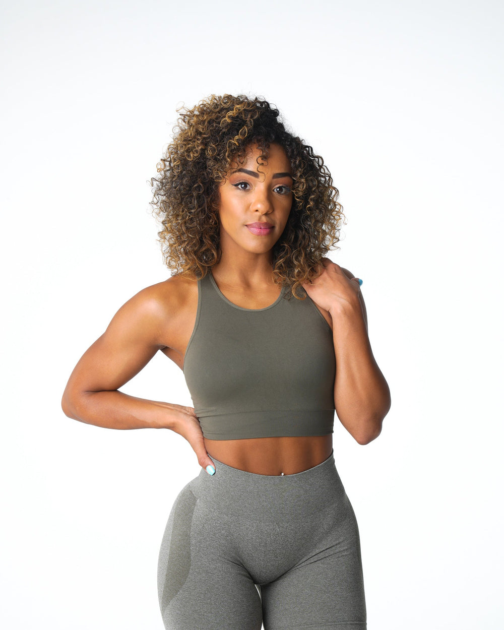 Khaki Green Resilience Seamless Bra Khaki Green | NVGTN US