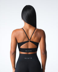 Black Glimpse Ribbed Seamless Bra Black | NVGTN New