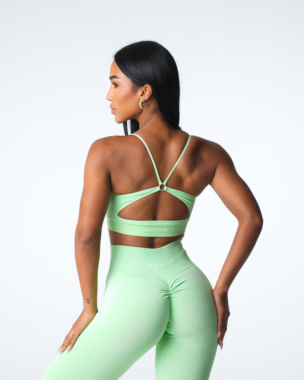 Pistachio Glimpse Ribbed Seamless Bra Pistachio | NVGTN Near Me