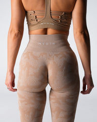 Beige Camo Seamless Leggings Beige | NVGTN New