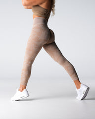 Beige Camo Seamless Leggings Beige | NVGTN New
