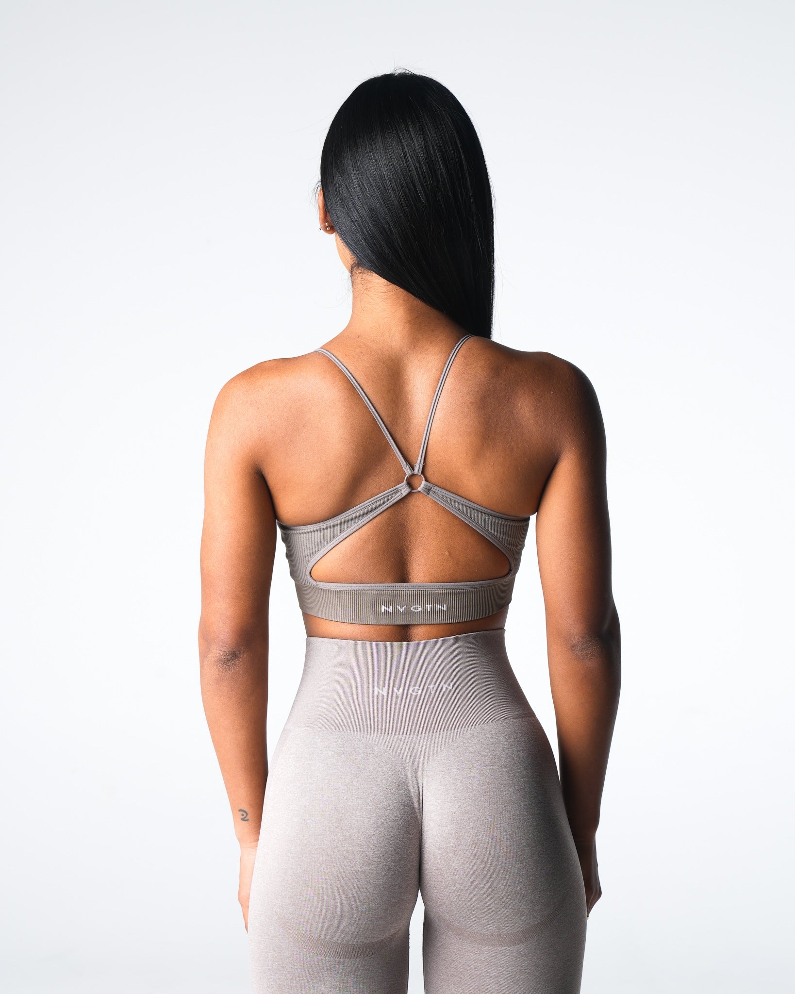Taupe Glimpse Ribbed Seamless Bra Taupe | NVGTN Sale