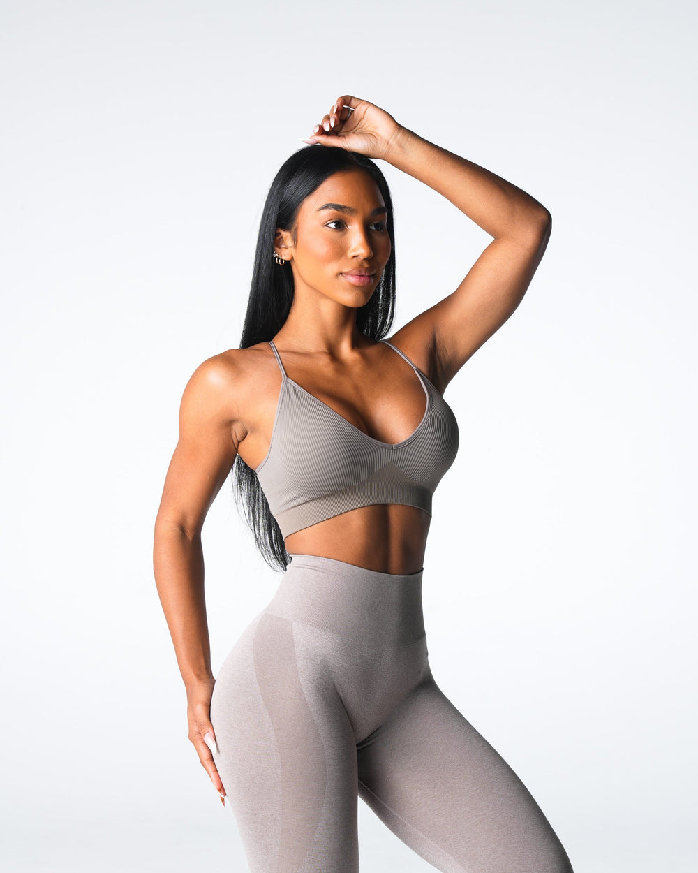 Taupe Glimpse Ribbed Seamless Bra Taupe | NVGTN Sale