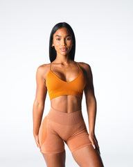 Terracotta Glimpse Ribbed Seamless Bra Terracotta | NVGTN Discount