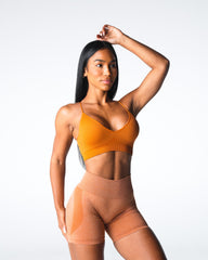 Terracotta Glimpse Ribbed Seamless Bra Terracotta | NVGTN Discount