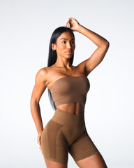 Mocha Conquer Ribbed Seamless Bra Mocha | NVGTN US