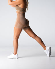 Beige Performance Seamless Shorts Beige | NVGTN Online