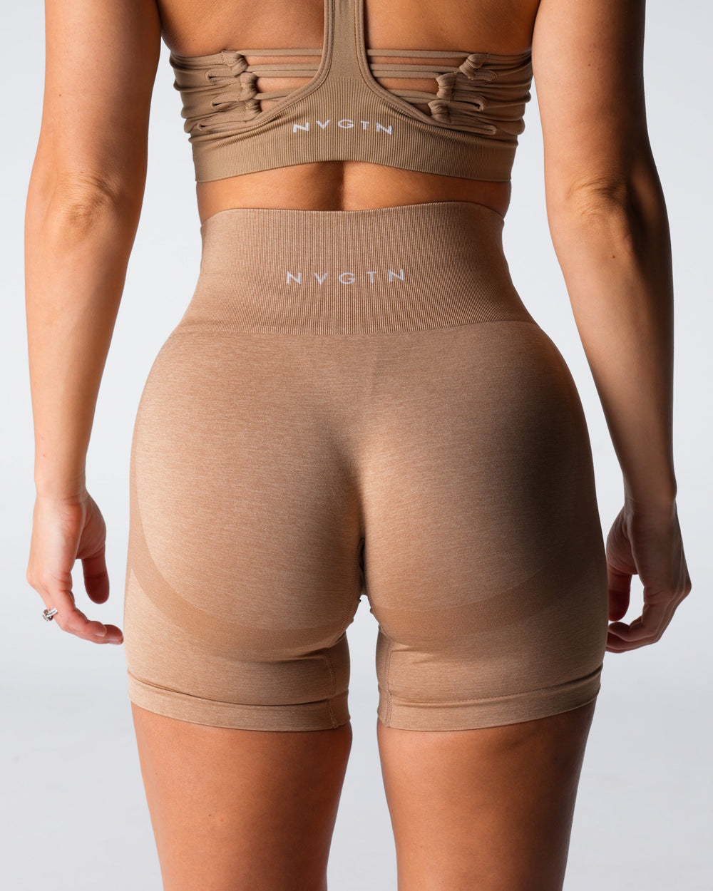 Beige Performance Seamless Shorts Beige | NVGTN Online