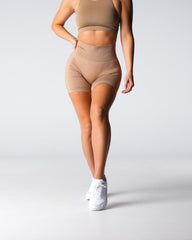 Beige Performance Seamless Shorts Beige | NVGTN Online