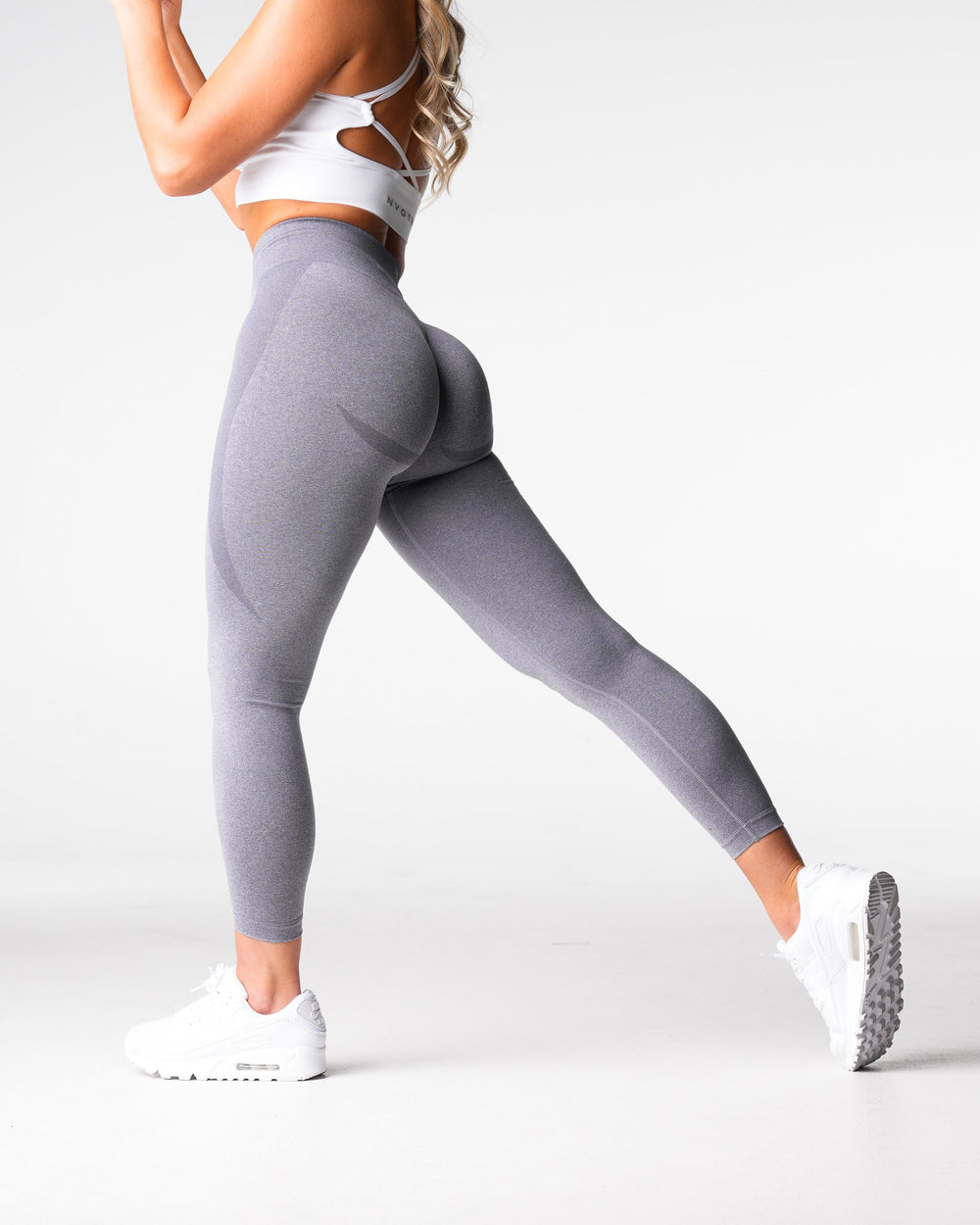 Grey Mid Rise Contour Seamless Leggings Grey | NVGTN Sale