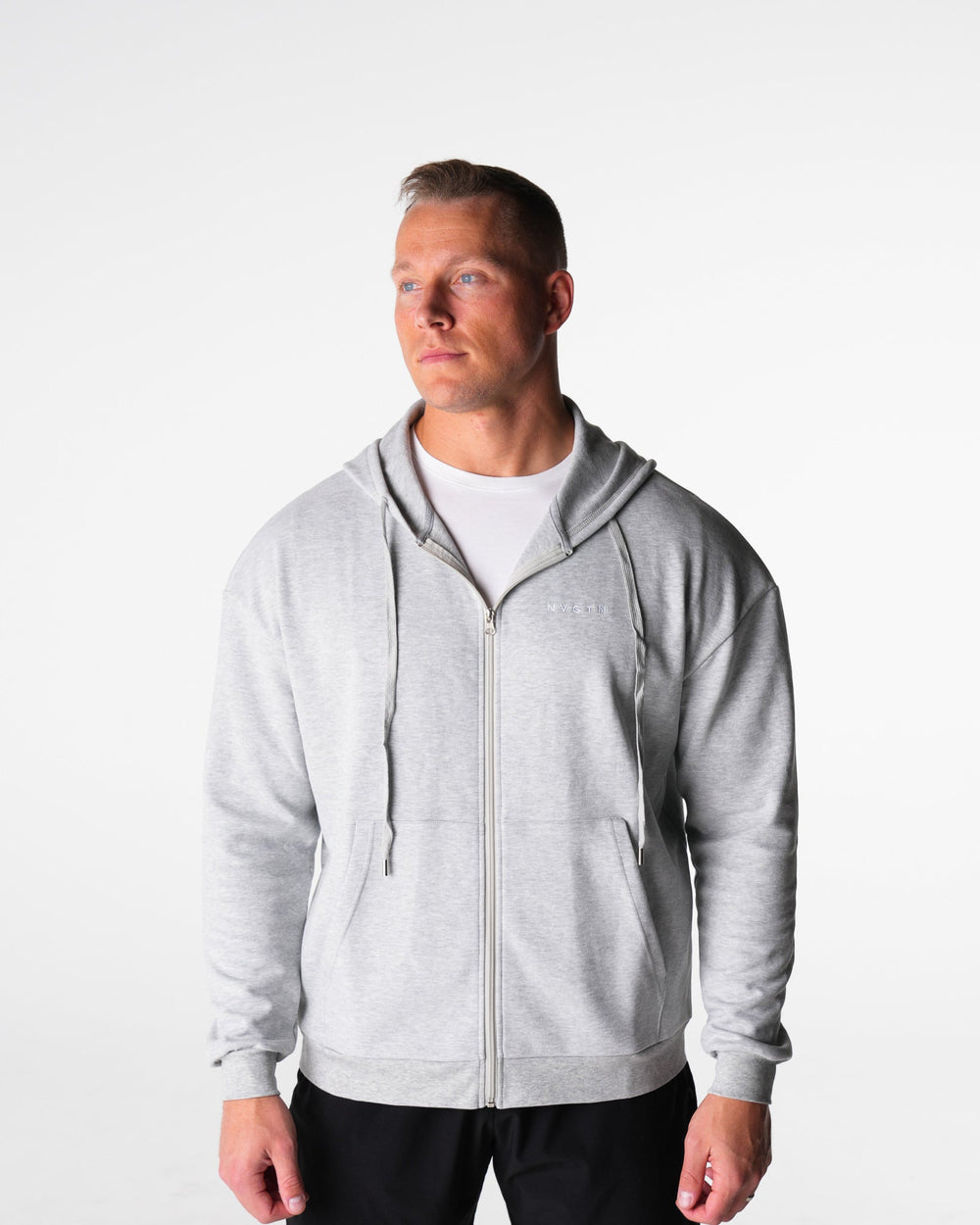 Light Grey Elite Full Zip Hoodie Light Grey | NVGTN US