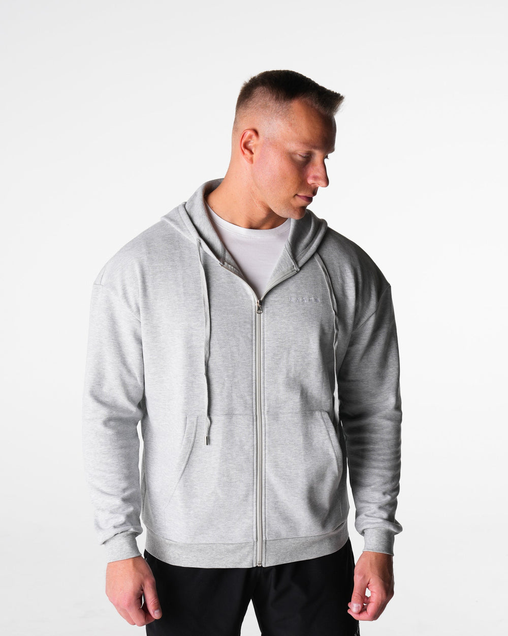 Light Grey Elite Full Zip Hoodie Light Grey | NVGTN US
