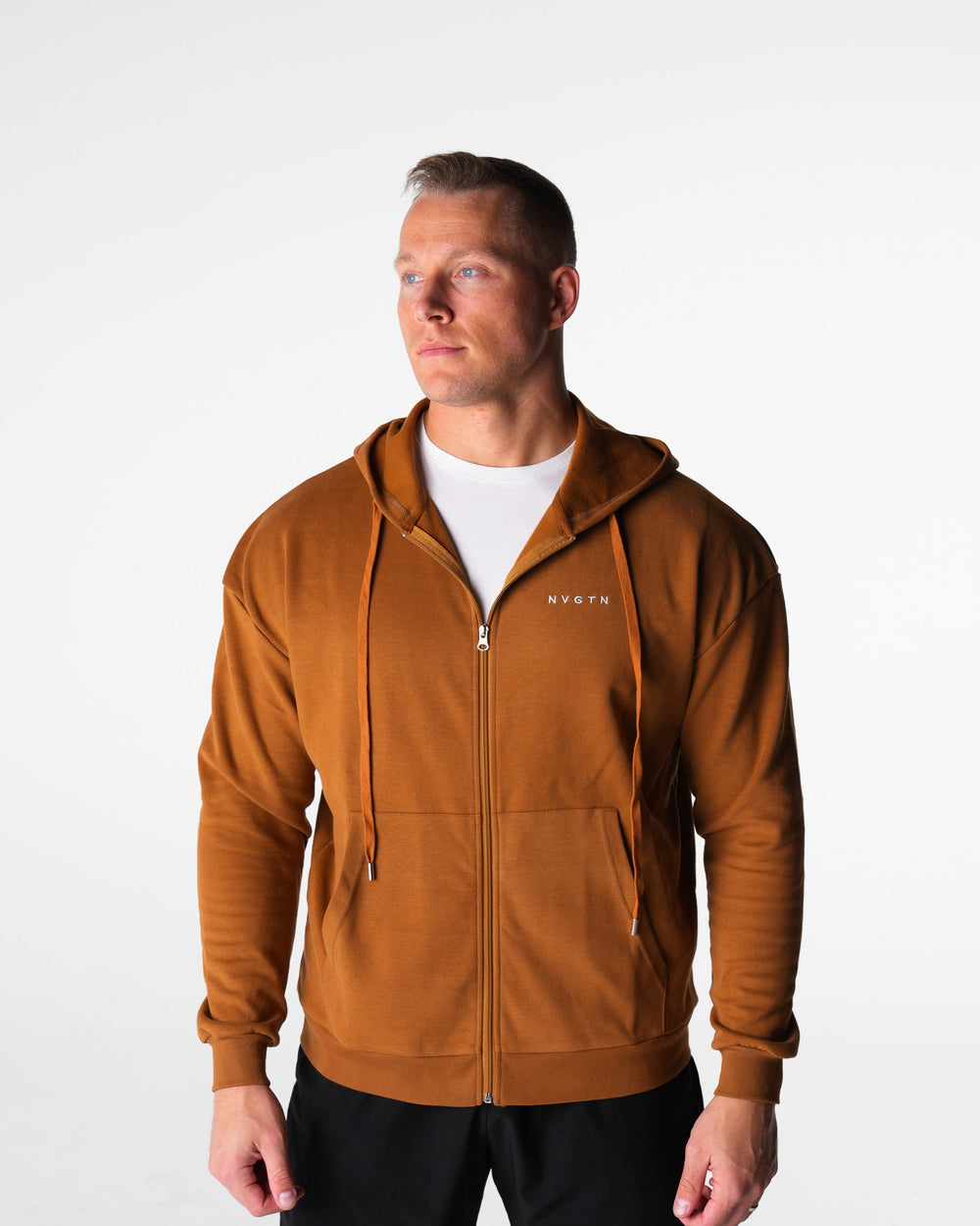 Copper Brown Elite Full Zip Hoodie Copper Brown | NVGTN For Sale