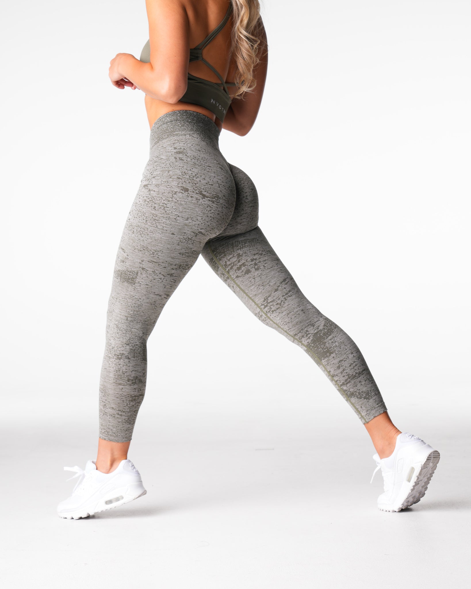 Khaki Green Digital Seamless Leggings Khaki Green | NVGTN Sale