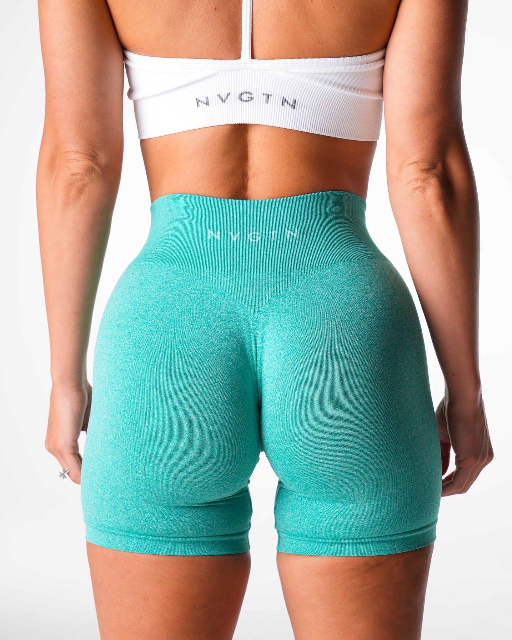 Turquoise Mid Rise Pro Seamless Shorts Turquoise | NVGTN Online Shop