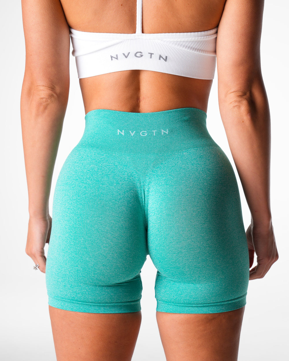 Turquoise Mid Rise Pro Seamless Shorts Turquoise | NVGTN Online Shop