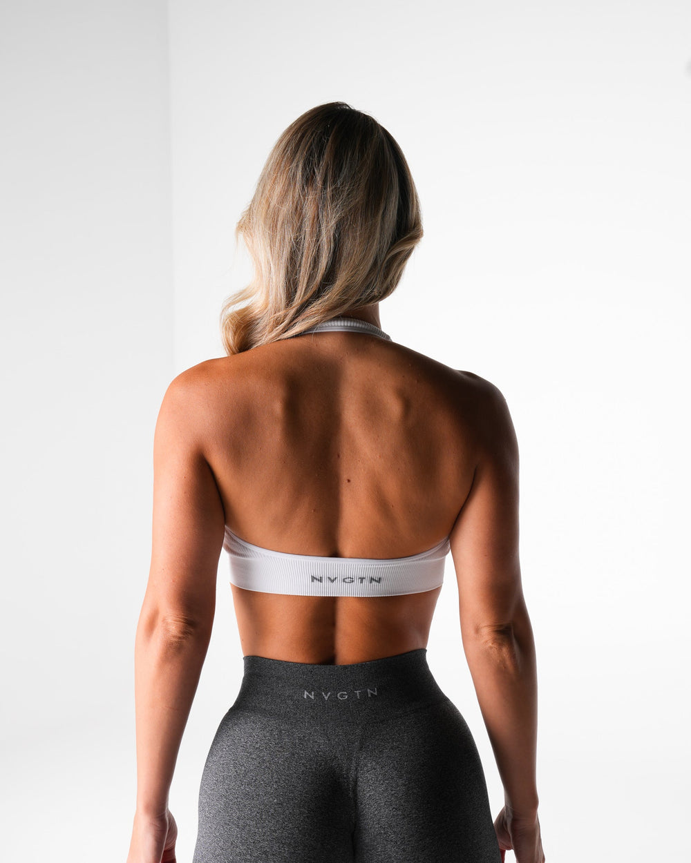 White Finesse Seamless Halter Bra White | NVGTN US