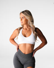 White Finesse Seamless Halter Bra White | NVGTN US