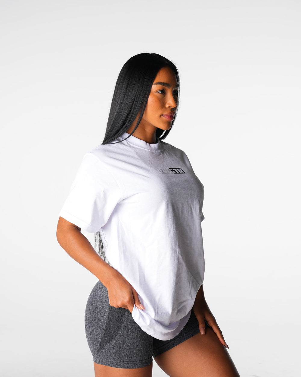 White Muscle Mommy Graphic Tee White | NVGTN Discount