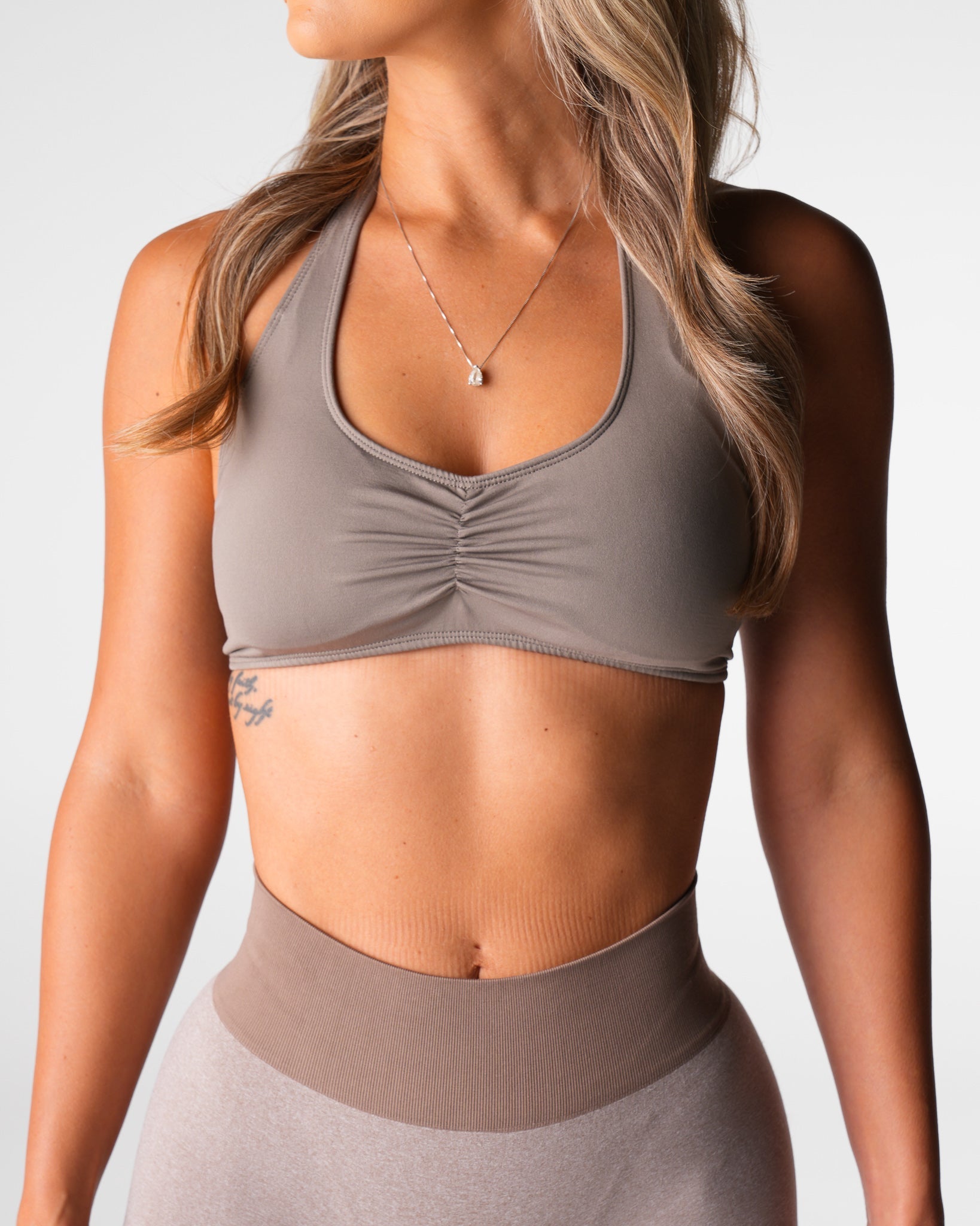 Taupe Comeback Seamless Halter Bra Taupe | NVGTN New