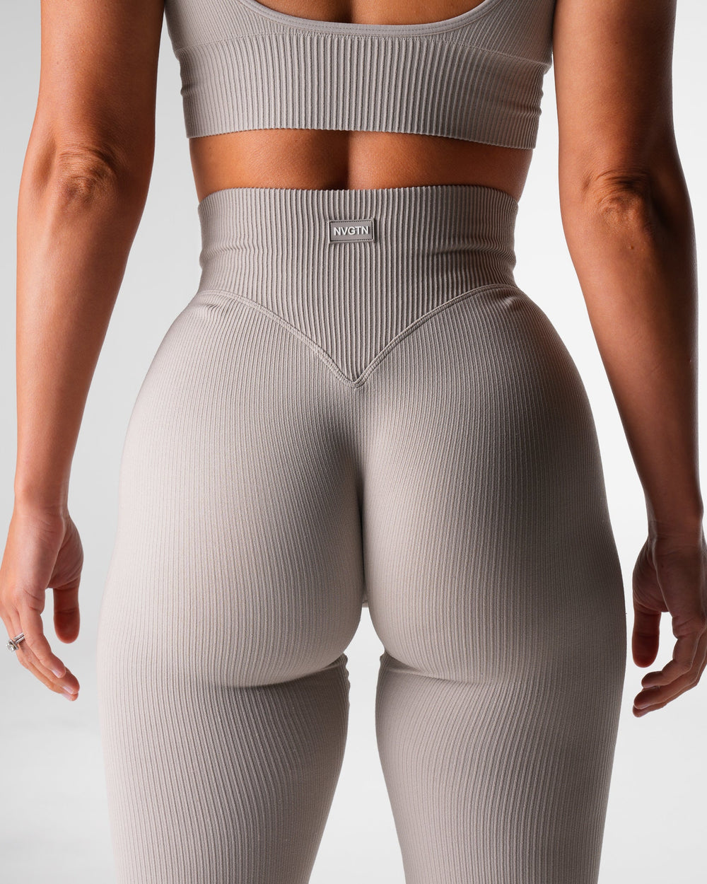 Driftwood Harmony Ribbed Seamless Flare Leggings Driftwood | NVGTN Discount