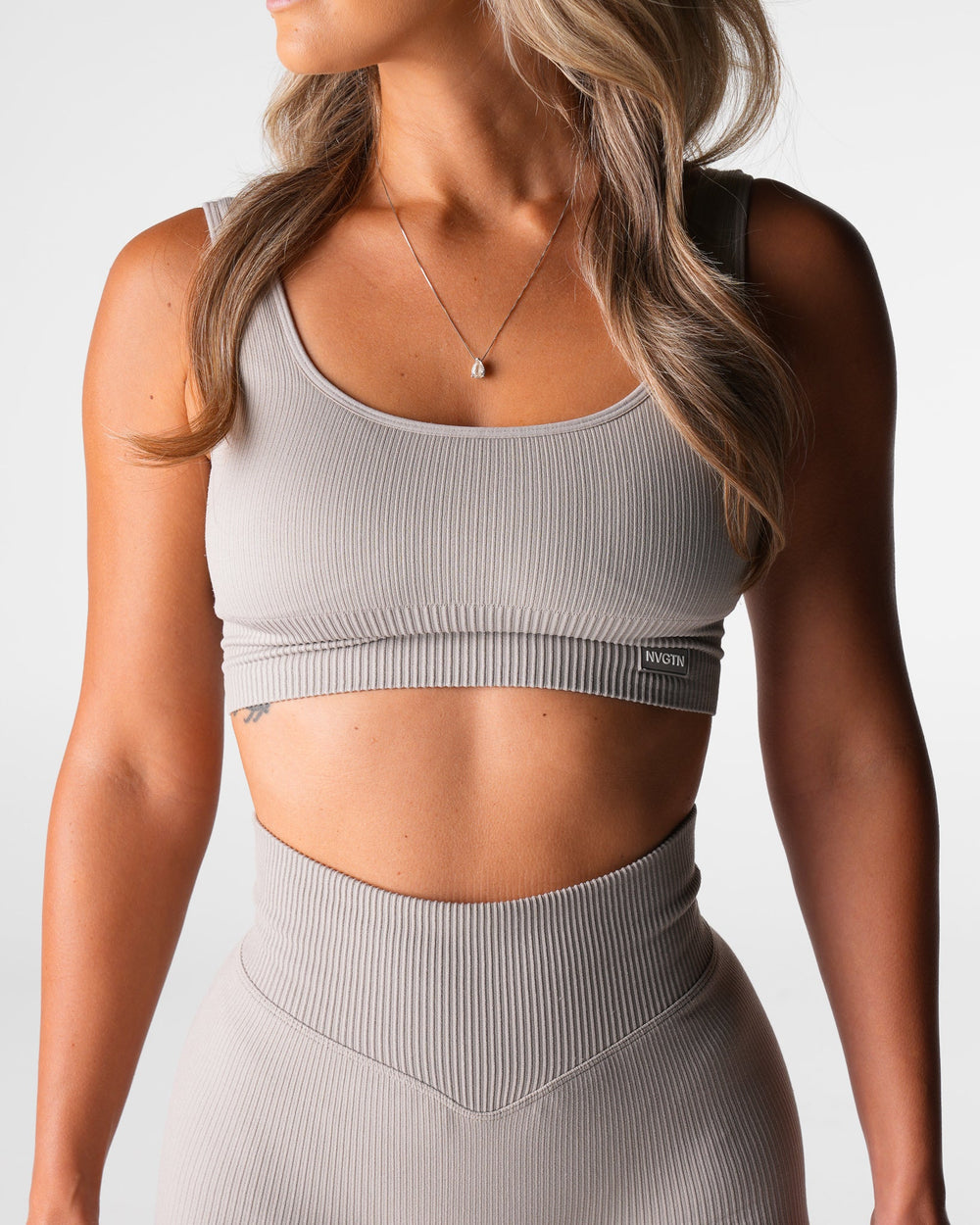Driftwood Harmony Ribbed Seamless Bra Driftwood | NVGTN Discount