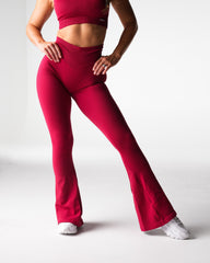 Ruby Red Harmony Ribbed Seamless Flare Leggings Ruby Red | NVGTN Sale