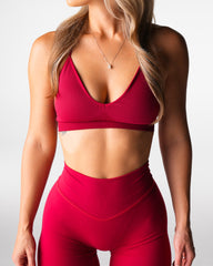 Ruby Red Glimpse Ribbed Seamless Bra Ruby Red | NVGTN For Sale