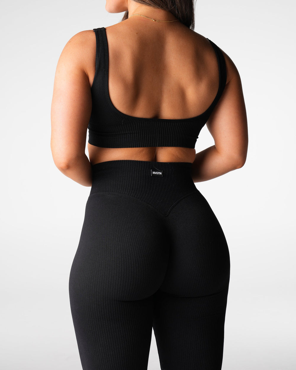 Black Harmony Ribbed Seamless Flare Leggings Black | NVGTN Sale