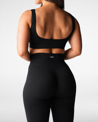 Black Harmony Ribbed Seamless Flare Leggings Black | NVGTN Sale