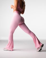 Baby Pink Harmony Ribbed Seamless Flare Leggings Baby Pink | NVGTN Discount