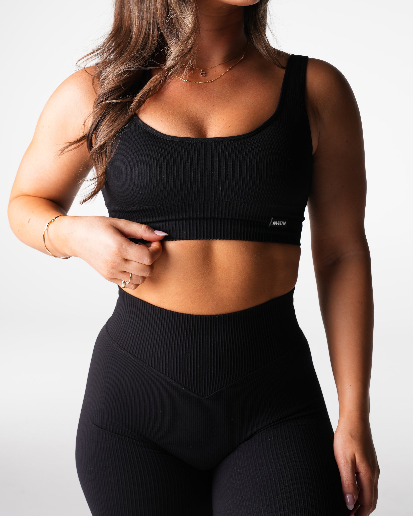 Black Harmony Ribbed Seamless Bra Black | NVGTN Online